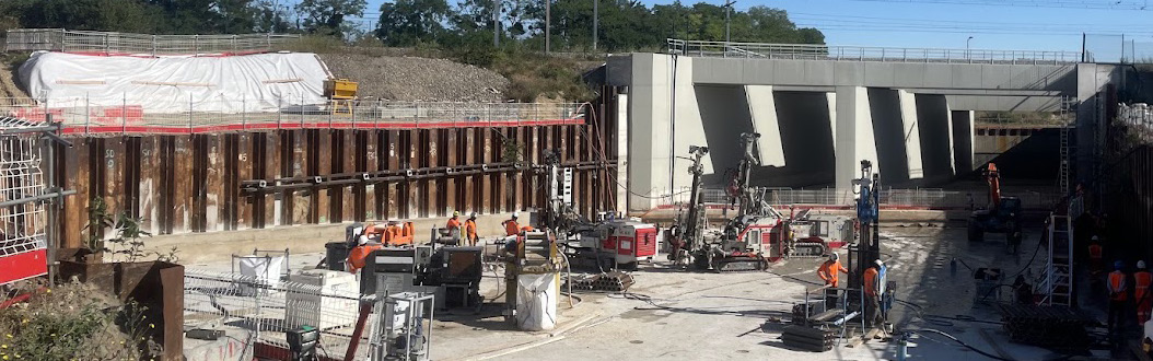 Chantier du prolongement de la RN406 jusqu'au port de Bonneuil-sur-Marne