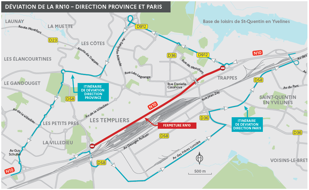 Déviation de la RN10 - Direction province-Paris